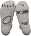 SET OF 3 VINSANI I'M WATCHING RUGBY SOCKS (BLACK WHITE & GREY)