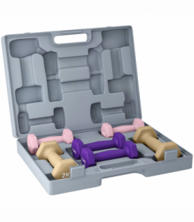 SPORTNOW 9kg Hex Dumbbells Set with Carry Case, 2 x 1kg, 2 x 1.5kg, 2 x 2kg