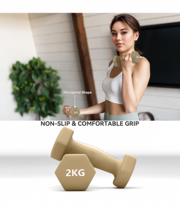 SPORTNOW 9kg Hex Dumbbells Set with Carry Case, 2 x 1kg, 2 x 1.5kg, 2 x 2kg