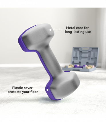 SPORTNOW 9kg Hex Dumbbells Set with Carry Case, 2 x 1kg, 2 x 1.5kg, 2 x 2kg