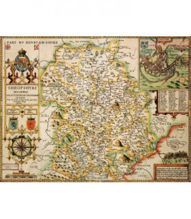 Shropshire Historical Map 1000 Piece Jigsaw Puzzle (1610)