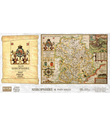 Shropshire Historical Map 1000 Piece Jigsaw Puzzle (1610)