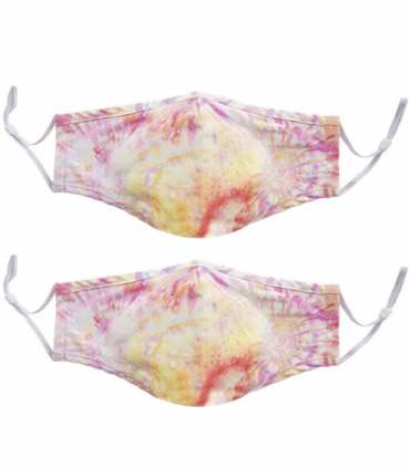 Termin8 Adult Face Mask Tie Die Three Layer Light Weight and Reusable, Orange
