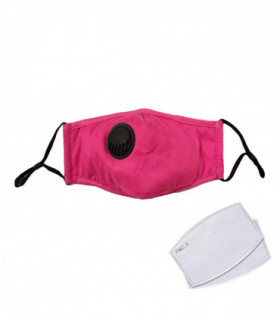 Termin8 Anti Pollution Washable Cotton Mouth 1x Mask with 2x Valve Replaceable Filter Pink
