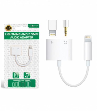 The FX Factory Lightning & 3.5mm Audio Adapter, White