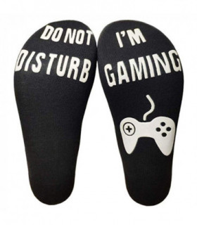 Vinsani 'Do Not Disturb, I'm Gaming' Funny Ankle Gamer Socks - Black