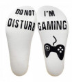 Vinsani 'Do Not Disturb, I'm Gaming' Funny Ankle Gamer Socks - White