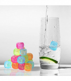 Vinsani 20 Pack Water Filled Ice Cubes Reusable Fast Freeze Frozen Cold Drink Freezer Chilled for Drinks - Ideal for BBQ Parties, Summer Picnics or General Use – Multicoloured