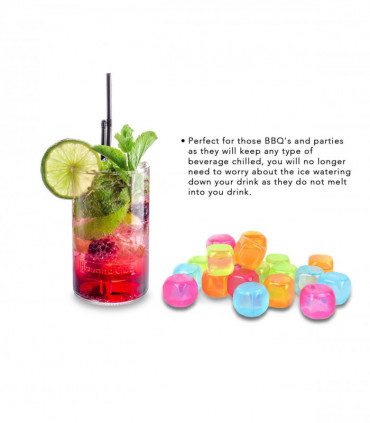 Vinsani 40pcs Multicoloured Ice Cubes