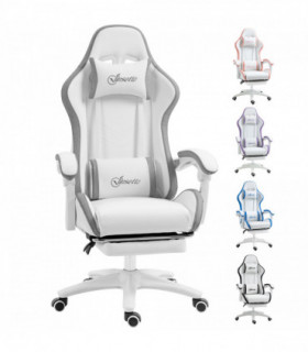 Vinsetto Racing Style Gaming Chair with Reclining Function Footrest, Grey
