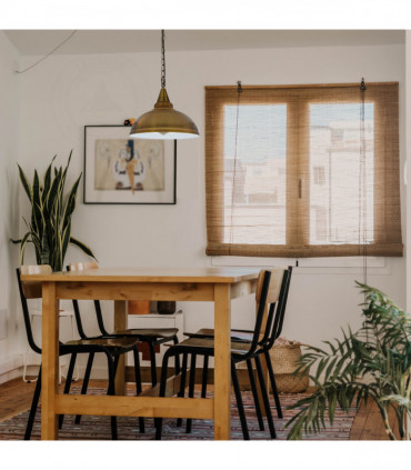 Vintage Industrial Yellow Brass E27 Ceiling Hanging Light  Metal Pendant Lamp