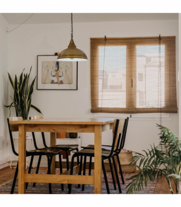 Vintage Industrial Yellow Brass E27 Ceiling Hanging Light  Metal Pendant Lamp