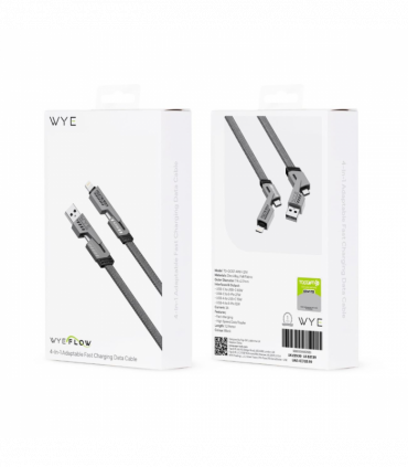 WYEFLOW 4-IN-1 AAdaptable Fast Charging & Data Cable 1.2M