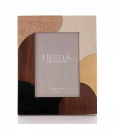 Hestia Resin, Mangowood & Brass Photo Frame 5" x 7"