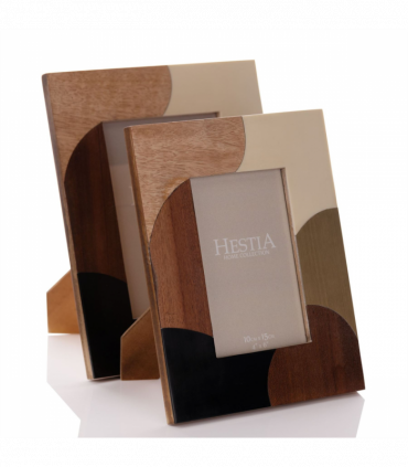 Hestia Resin, Mangowood & Brass Photo Frame 5" x 7"