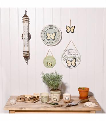 Country Living Set of 2 Insect Plaques - Bee & Butterfly