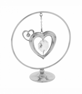 Crystocraft Freestand Mobile - Heart With Crystal