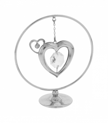 Crystocraft Freestand Mobile - Heart With Crystal