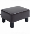 Footstool Ottoman Cube Dark Brown Polyester Plywood Plastic 40cm x 30cm x 24cm