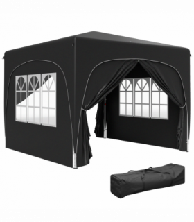 Outsunny 3 x 3(m) UPF50+ Pop Up Gazebo with Sides and Carry Bag, Black