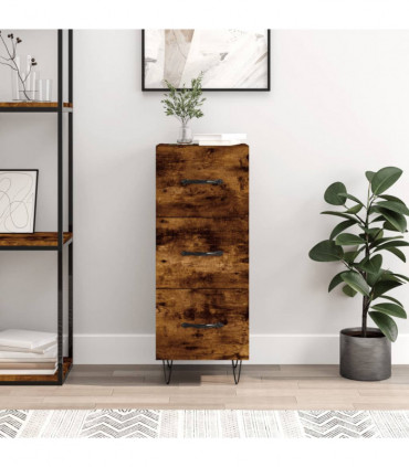 vidaXL Sideboard Smoked Oak 34.5x34x90 cm Engineered Wood