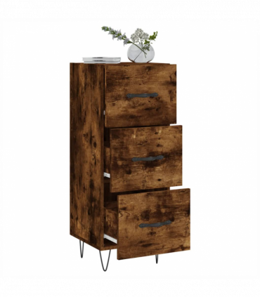 vidaXL Sideboard Smoked Oak 34.5x34x90 cm Engineered Wood