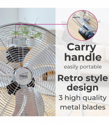Neo High Velocity Chrome Metal Floor Freestanding Fan � 16 Inch