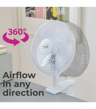 Neo Mini Clip Base Mount Desk Fan � White