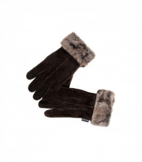 Nordvek Womens Sheepskin Gloves With Fur Cuff - 301-100