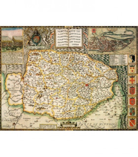 Norfolk Historical Map 1000 Piece Jigsaw Puzzle (1610)
