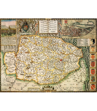 Norfolk Historical Map 1000 Piece Jigsaw Puzzle (1610)