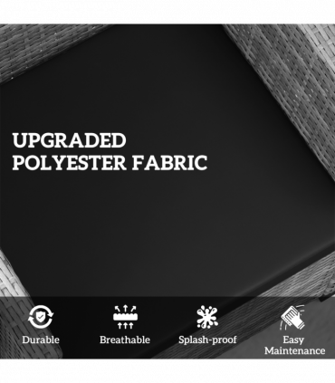 Outsunny 3PCs Rattan Garden Seat Cushions Pads for Patio Furniture Black