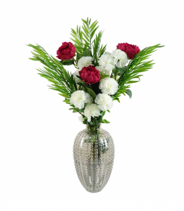 Pack of 6 x 70cm White Artificial Carnation Stem - 24 Flowers