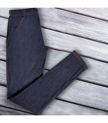 RJM Ladies Faux Leather Wet Look Leggings, High Waist, Blue