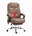 Vinsetto Massage Office Chair, Heated Reclining Desk Chair, Brown