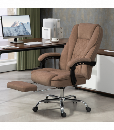 Vinsetto Massage Office Chair, Heated Reclining Desk Chair, Brown