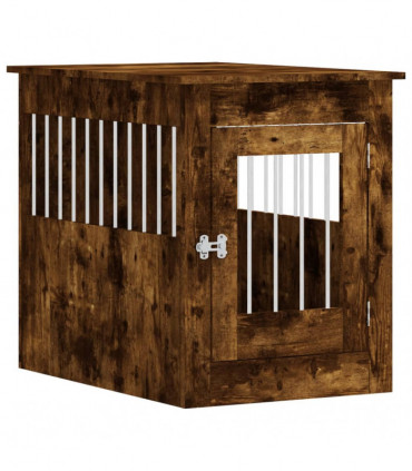 vidaXL Dog Crate Furniture Smoked Oak 55x80x68 cm Engineered Wood
