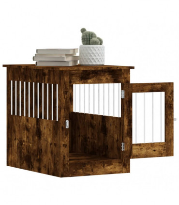vidaXL Dog Crate Furniture Smoked Oak 55x80x68 cm Engineered Wood