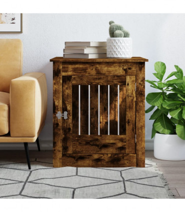 vidaXL Dog Crate Furniture Smoked Oak 64.5x80x71 cm Engineered Wood