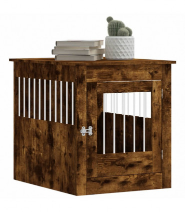 vidaXL Dog Crate Furniture Smoked Oak 64.5x80x71 cm Engineered Wood