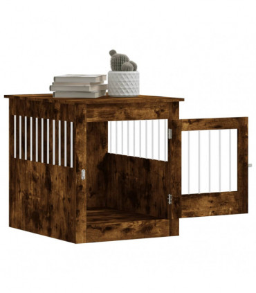 vidaXL Dog Crate Furniture Smoked Oak 64.5x80x71 cm Engineered Wood