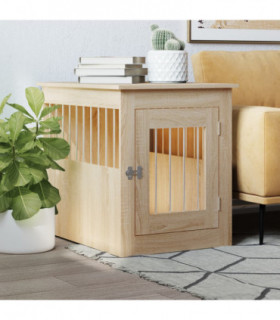 vidaXL Dog Crate Furniture Sonoma Oak 55x75x65 cm Engineered Wood