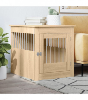 vidaXL Dog Crate Furniture Sonoma Oak 64.5x80x71 cm Engineered Wood