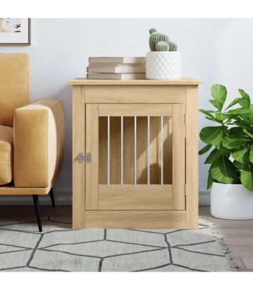vidaXL Dog Crate Furniture Sonoma Oak 64.5x80x71 cm Engineered Wood