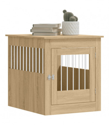 vidaXL Dog Crate Furniture Sonoma Oak 64.5x80x71 cm Engineered Wood
