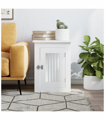 vidaXL Dog Crate Furniture White 45x62x59 cm Engineered Wood