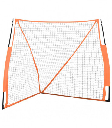 vidaXL Portable Baseball Net Orange&Black 183x182x183cm Steel&Polyester