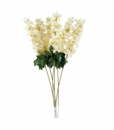 Pack of 6 x 75cm Delphinium Cream Artificial Stem