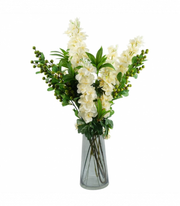 Pack of 6 x 75cm Delphinium Cream Artificial Stem