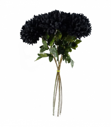 Pack of 6 x 75cm Extra Large Reflex Chrysanthemum - Black